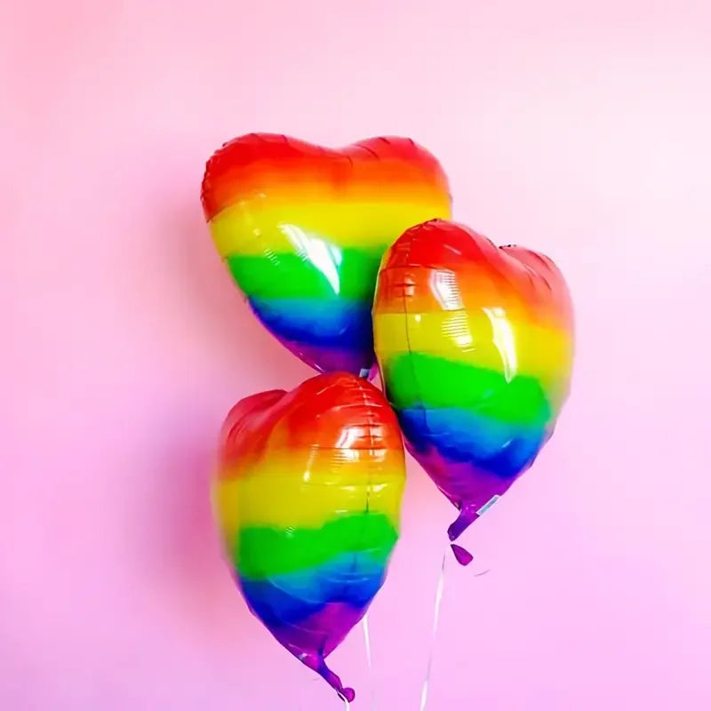 Rainbow Foil Balloons 18Inch 10Pcs