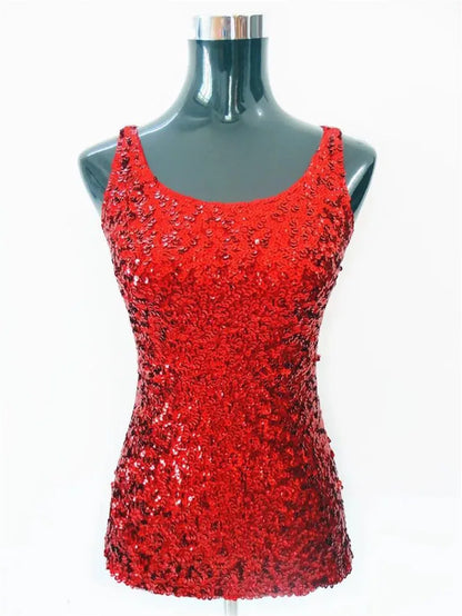 Women Glitter Tank Top