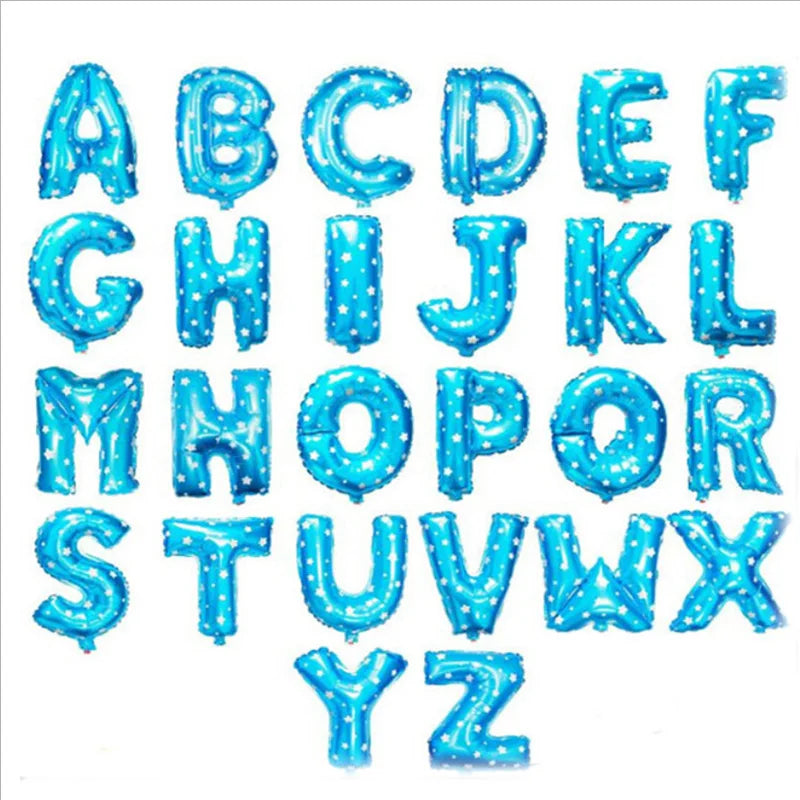 Foil Balloon Letter Dots Blue 16inch