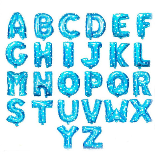 Foil Balloon Letter Dots Blue 16inch