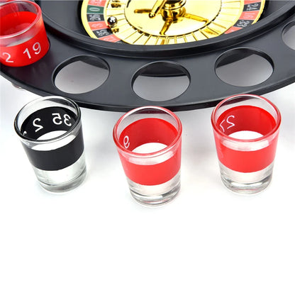 Drinking Roulette With 16 Shot Glasses