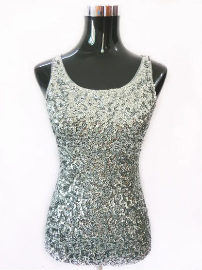 Women Glitter Tank Top