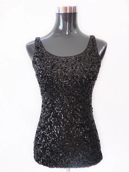 Women Glitter Tank Top