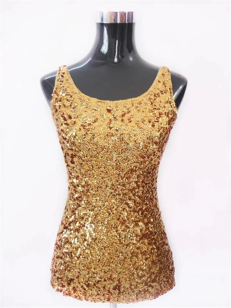 Women Glitter Tank Top