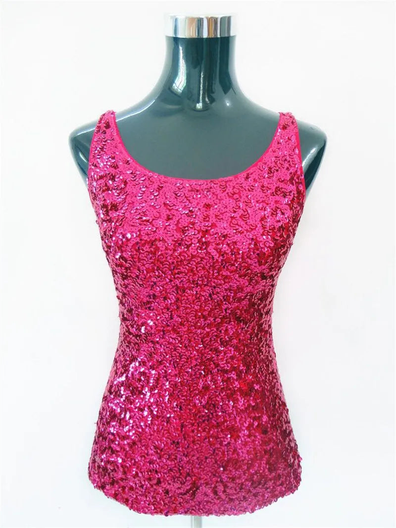 Women Glitter Tank Top