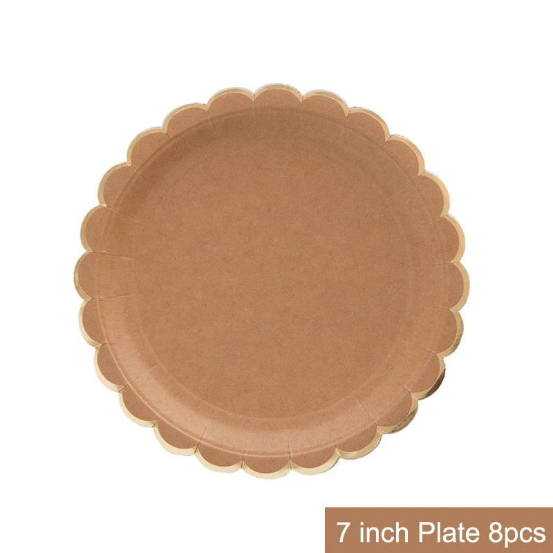 Kraft Disposable Tableware Decoration