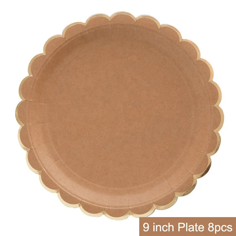 Kraft Disposable Tableware Decoration