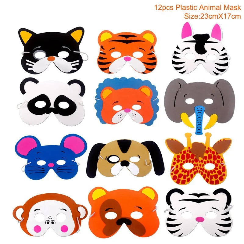 Party Animal Masks 12pcs