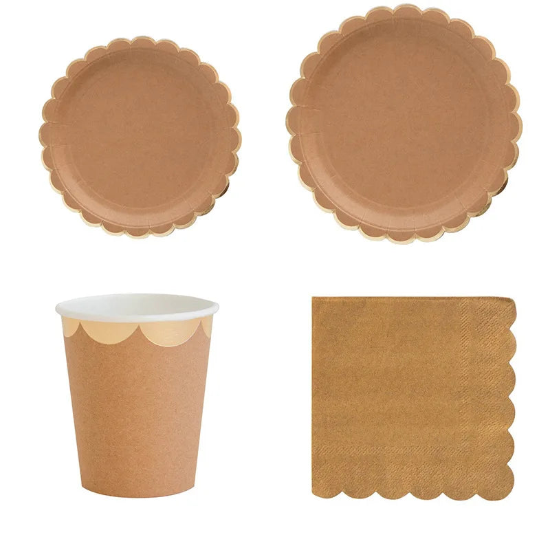 Kraft Disposable Tableware Decoration