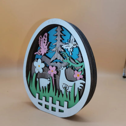 Wooden Easter Light Decoration