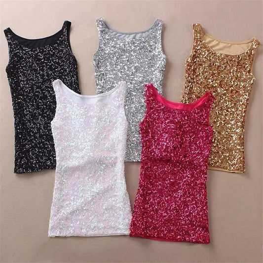 Women Glitter Tank Top