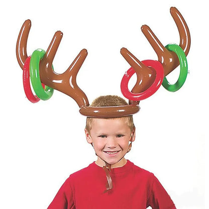 Inflatable Reindeer Hat Ring Toss Game