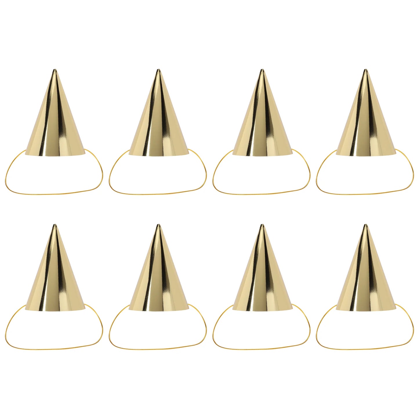 Mini Gold Party Hat 8Pcs