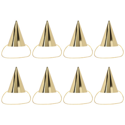 Mini Gold Party Hat 8Pcs