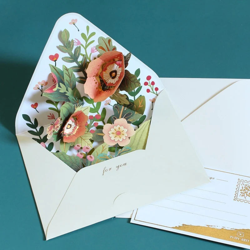 Flower Greeting Card 3D Pop-Up