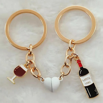 Wine Magnetic Couple Keychain