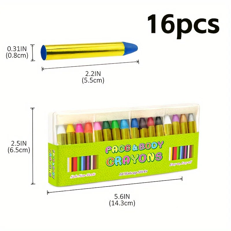 Paint Crayons Makeup 16Pcs