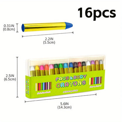 Paint Crayons Makeup 16Pcs