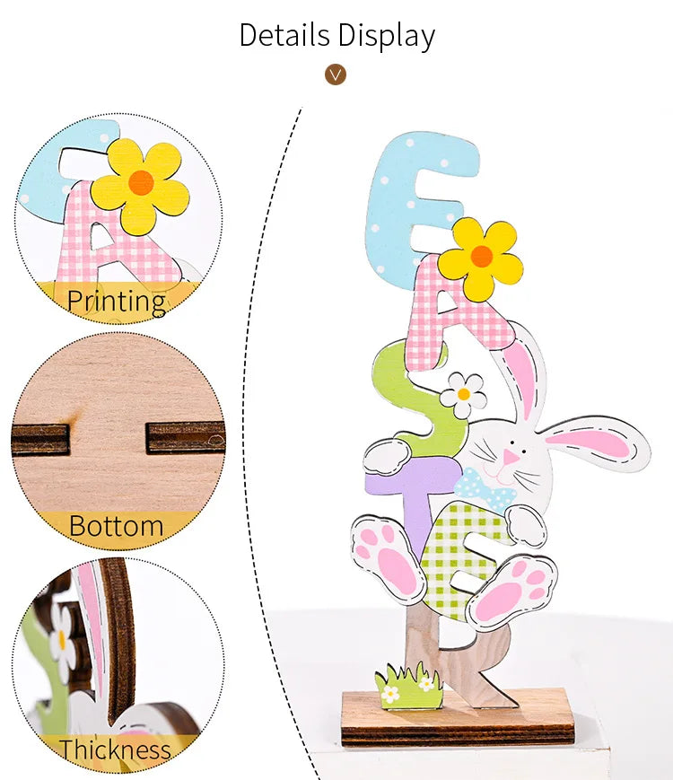 Easter text Wooden Ornaments