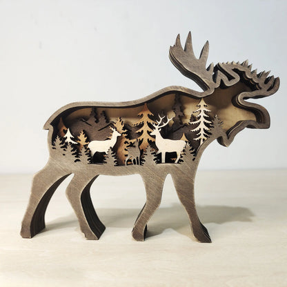 Wooden Elk/Bear Ornament