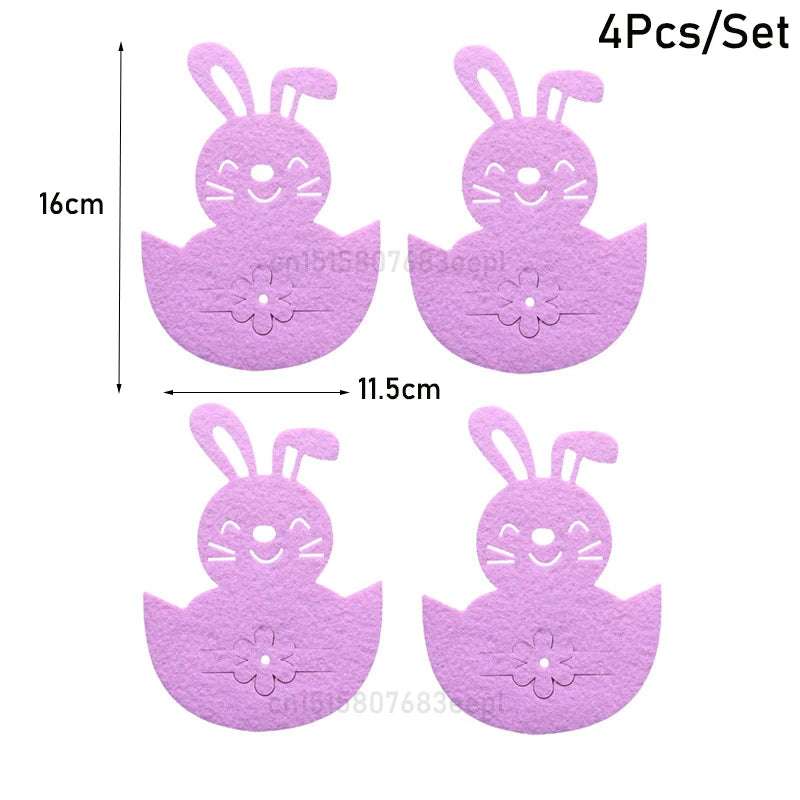 Easter Felt Cutlery Holder 4Pcs