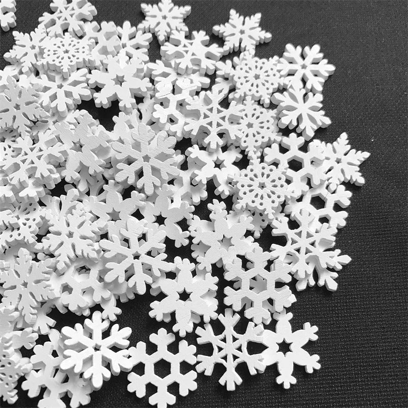 Wooden Snowflakes 50pcs