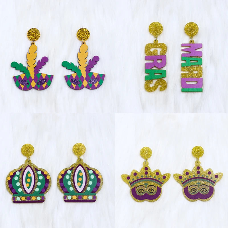 Colorful Mardi Grass Earrings