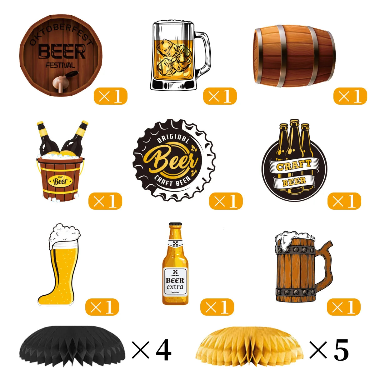 Oktoberfest Honeycomb 9Pcs