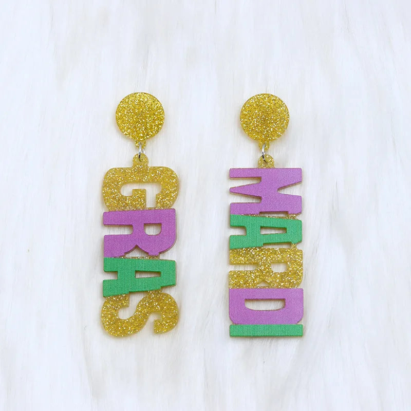 Colorful Mardi Grass Earrings