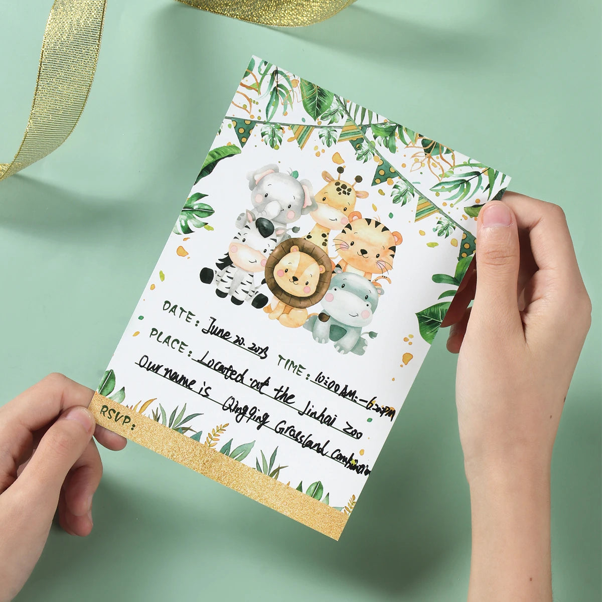 Jungle Invitations Cards 12pcs