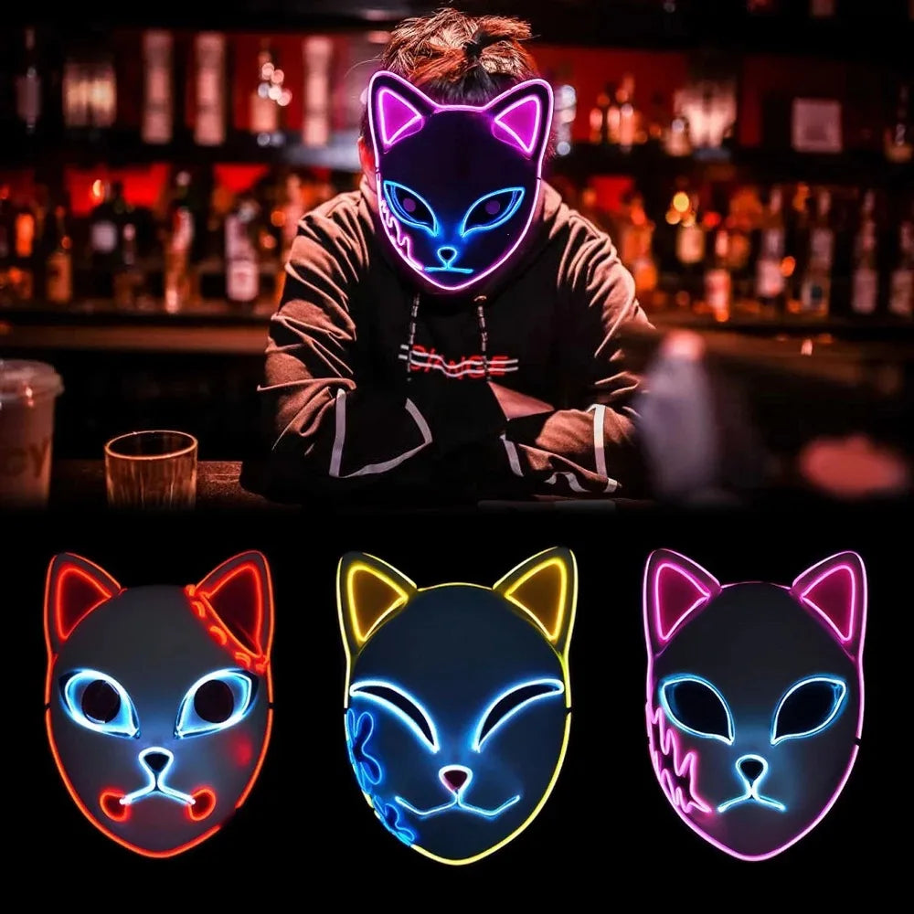 Neon LED Anime Mask