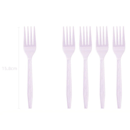 Disposable Plastic Cutlery Set 24Pcs