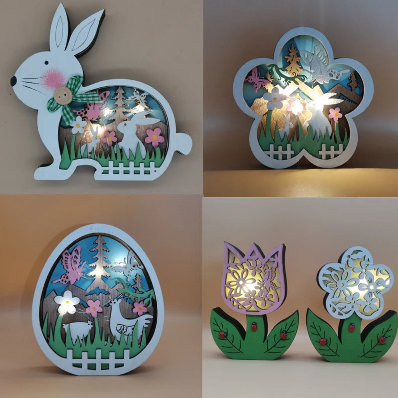 Wooden Easter Light Decoration