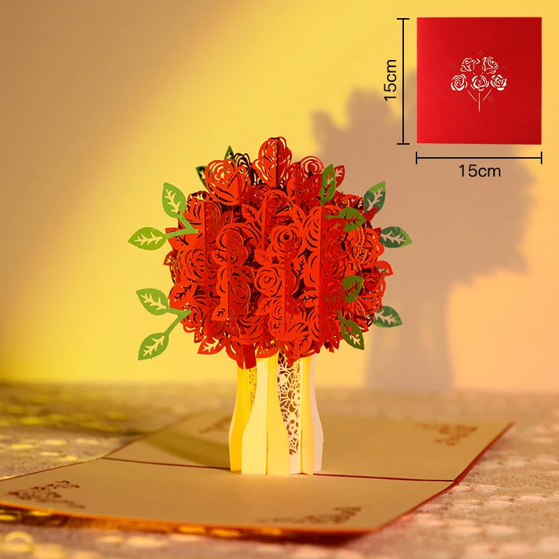 Roses 3D Pop Greeting Card