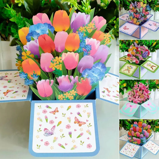 Bouquet Greeting Card 3D Pop-up