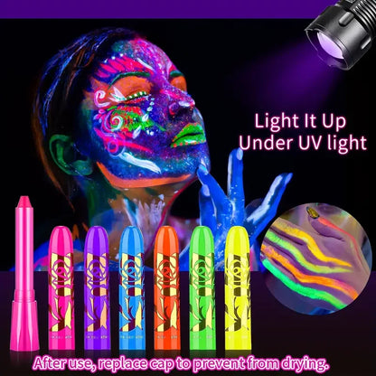 UV Neon Face Pen 6Pcs