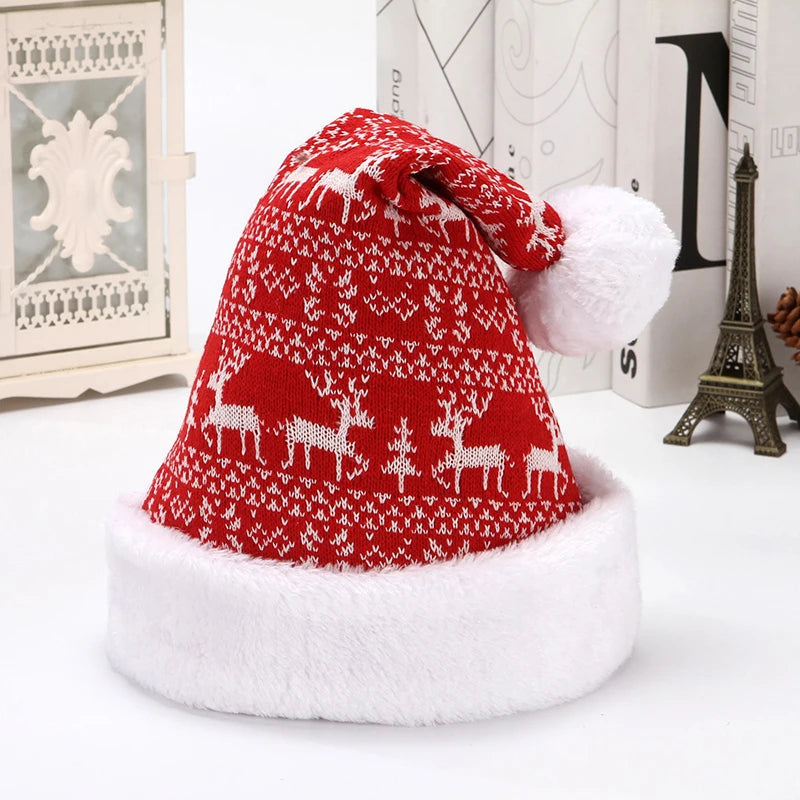 Knitted Christmas Pattern Hat