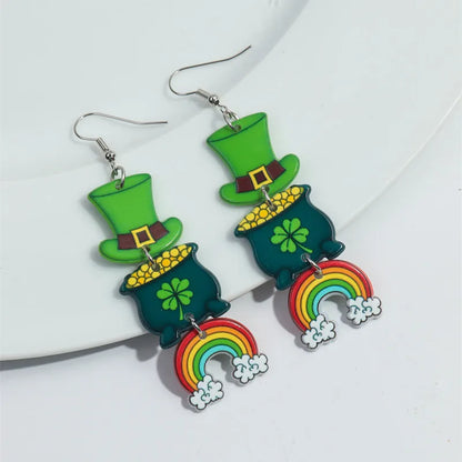 Glitter Green Shamrock Earrings