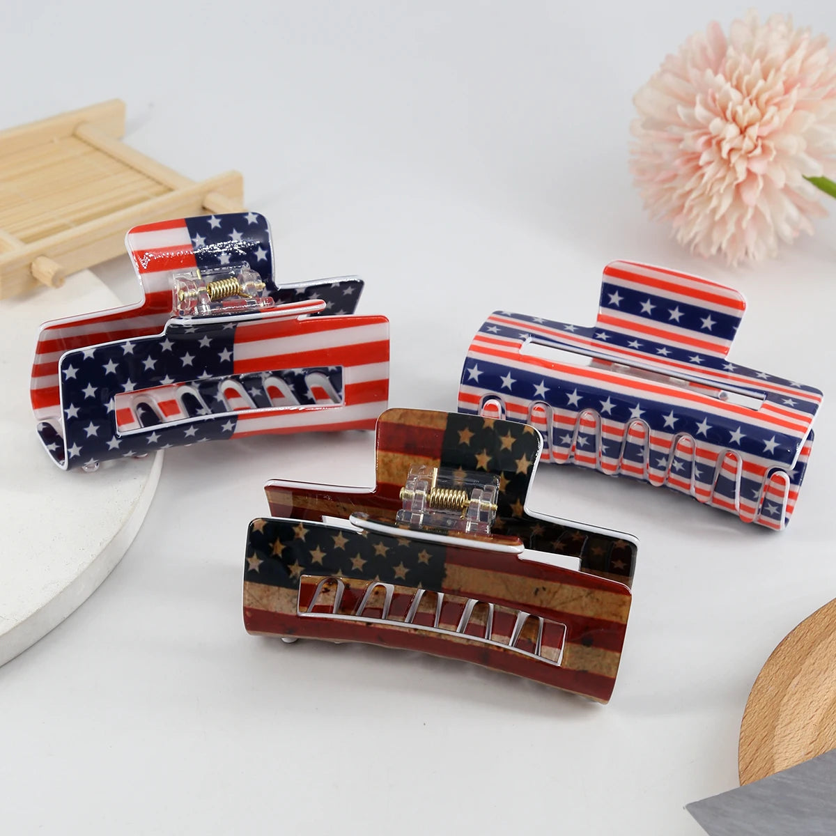 American Flag Hair Claw 8cm