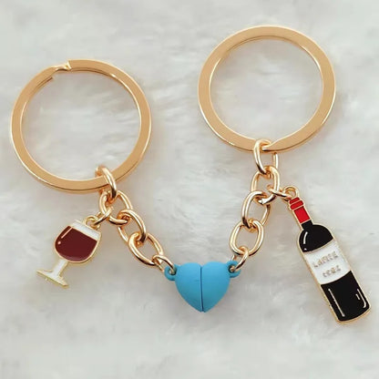 Wine Magnetic Couple Keychain