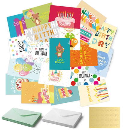 24pcs Birthday Greeting Cards + Envelope