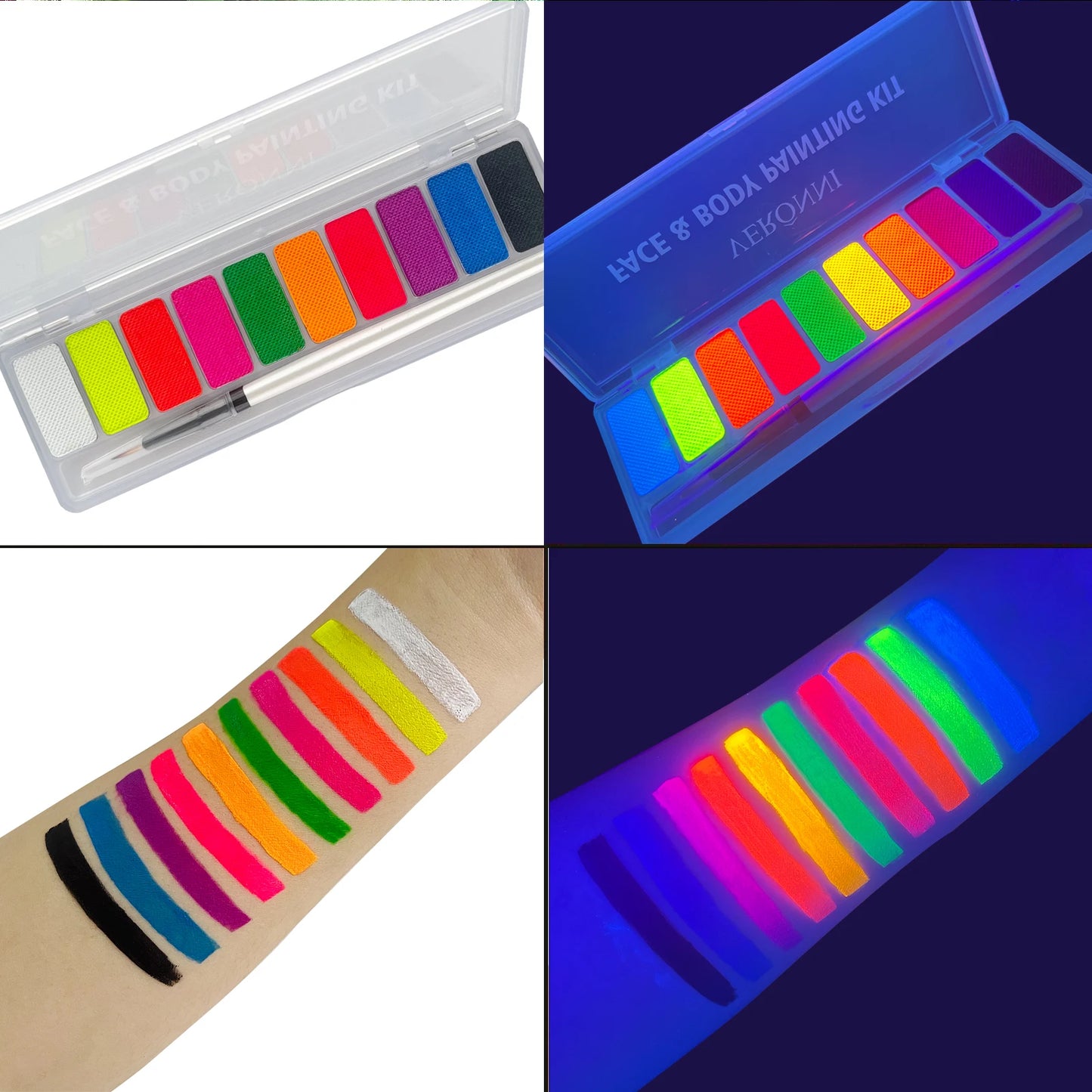 Neon Body Art Paint UV Glow 10Colors