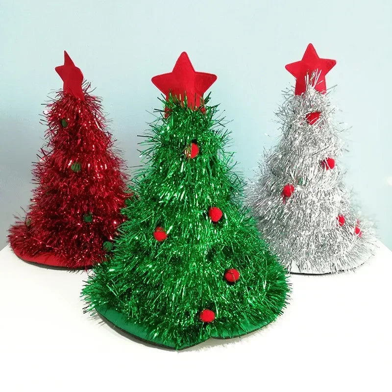 Tinsel Christmas Tree Hat