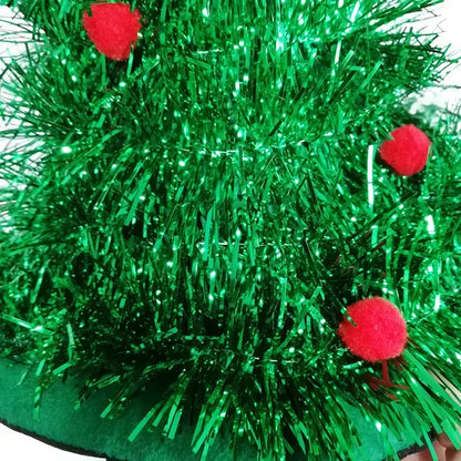 Tinsel Christmas Tree Hat