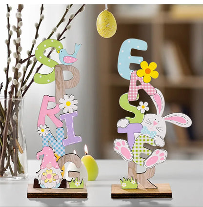 Easter text Wooden Ornaments