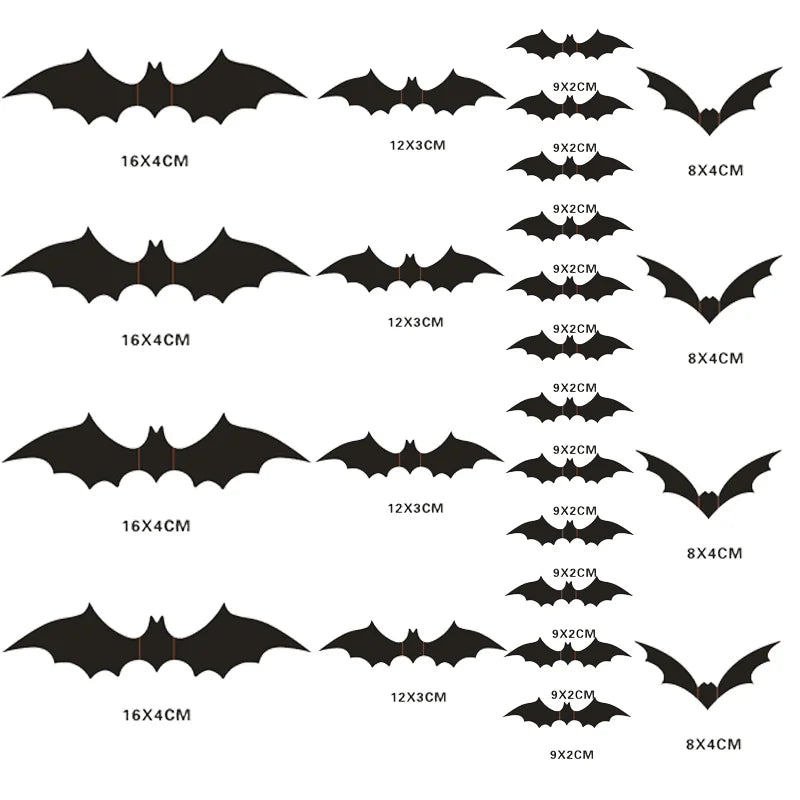 3D Bat Stickers 48/36/24Pcs