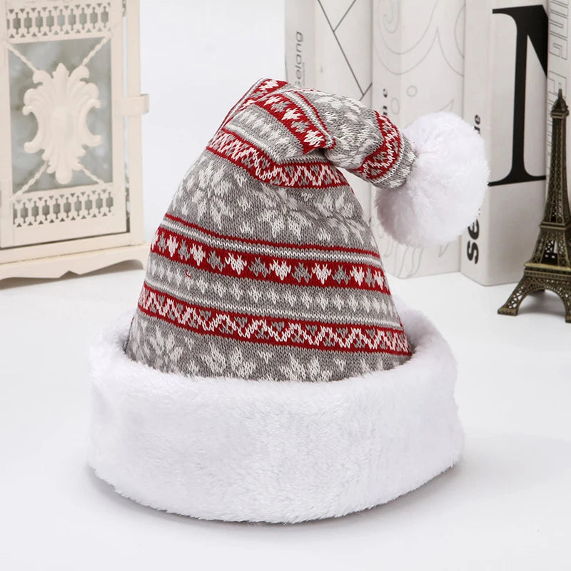 Knitted Christmas Pattern Hat