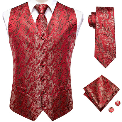 Men Colorful Vest + Tie