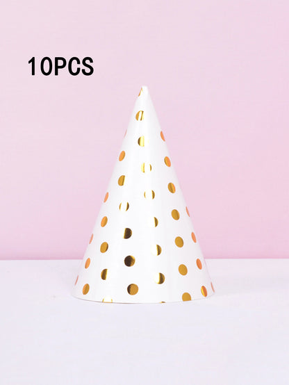 Polka dot birthday hat 10PCS