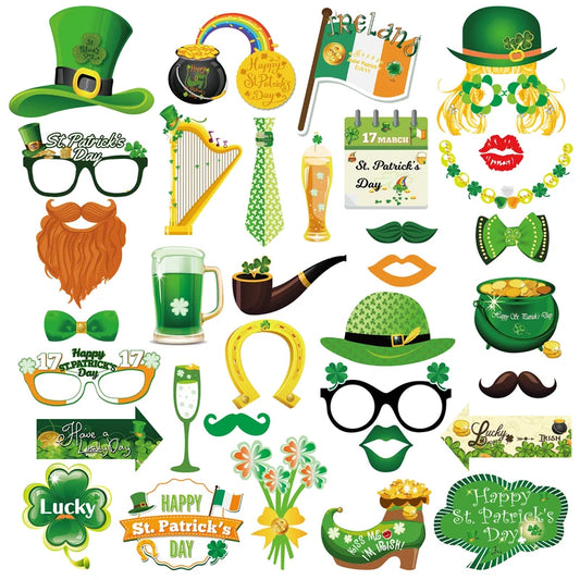 Photo Booth Props St. Patrick 35Pcs